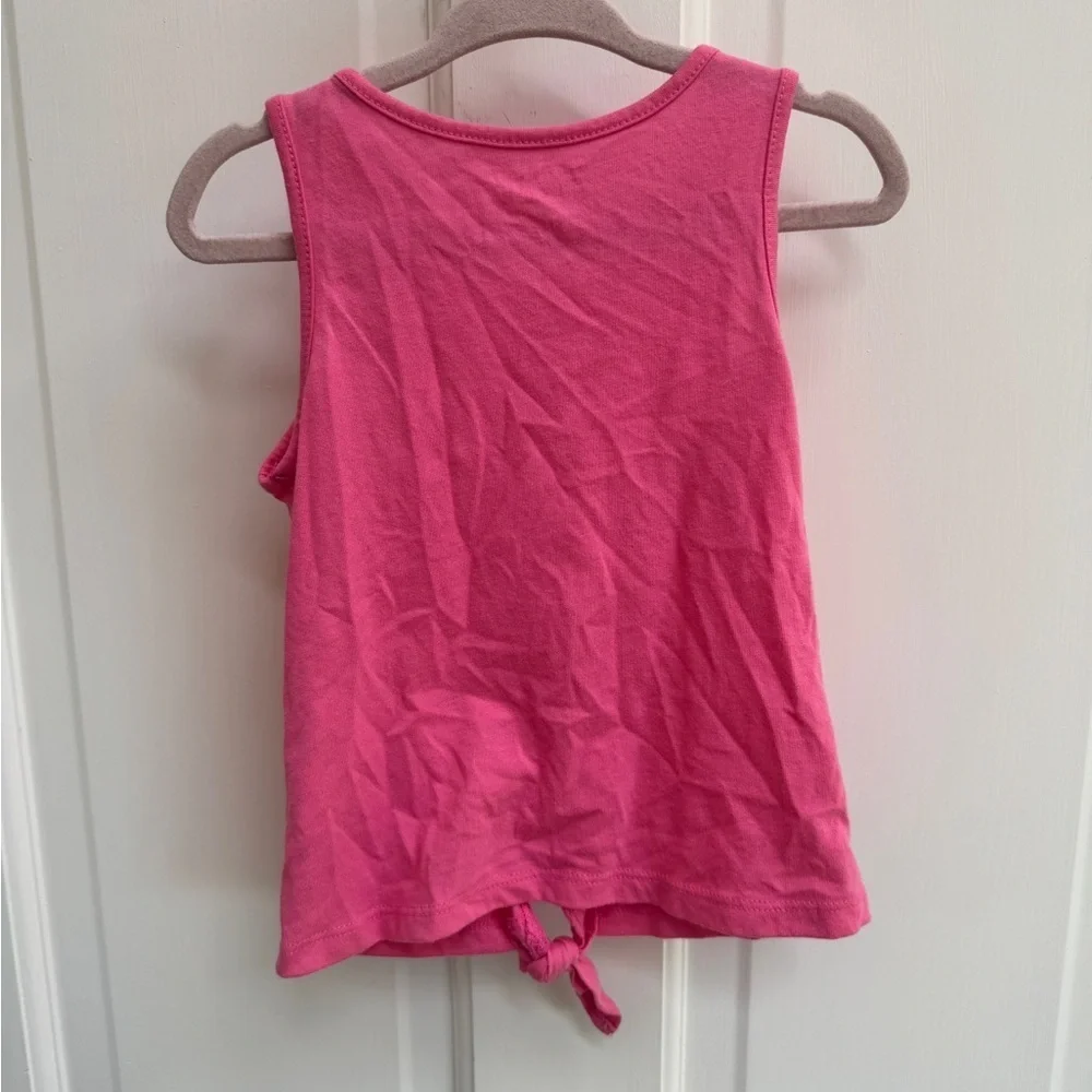 The Children's Place 2T Girls Button Down Pink Tank Top with Tie Front Detail
